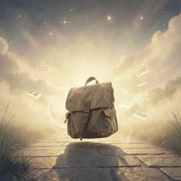 远行的帆布书包