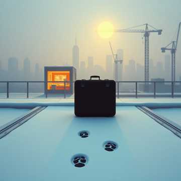 雪地里两行半脚印