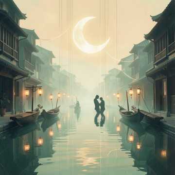 晚风拥着月满城