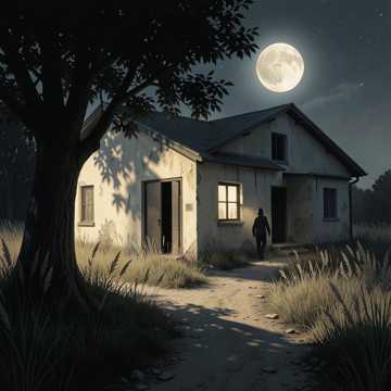 旧空房外老树影