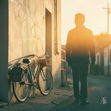 旧单车背影