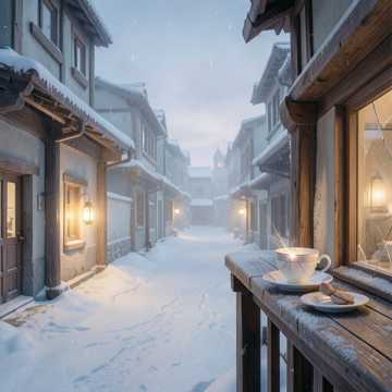 雪落在永诀的杯沿