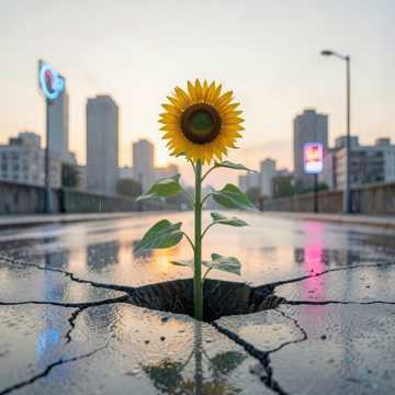 钢筋水泥里的向日葵