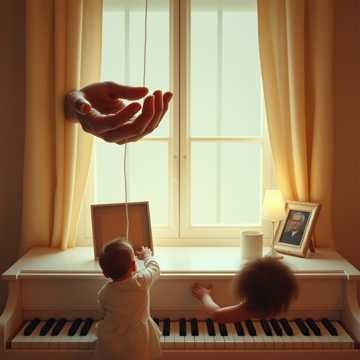 白发牵着宁儿笑