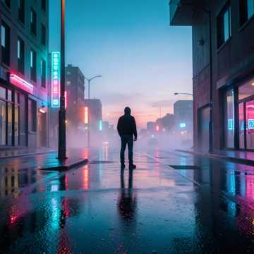 霓虹熄灭的街角