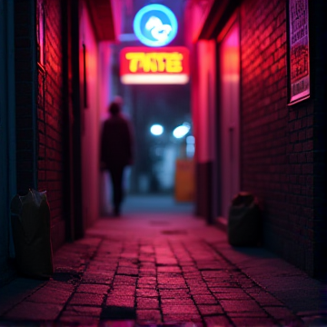 霓虹灯下的影子