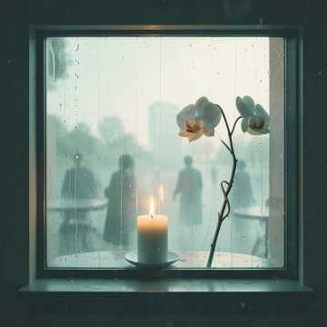 玻璃窗上的雨痕