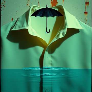 雨滴在颈窝放晴