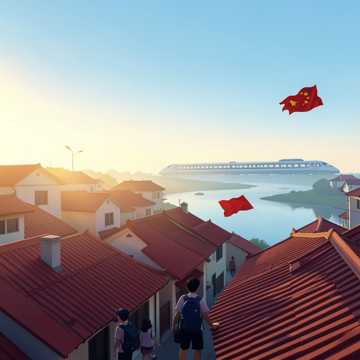 晨光里的中国红