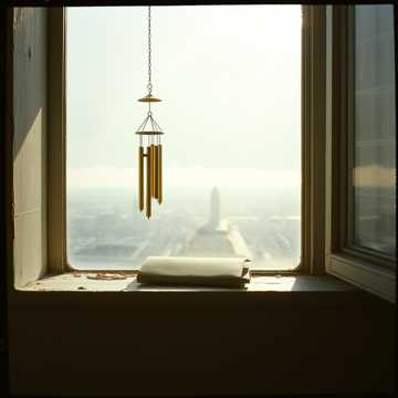 旧窗台的风铃