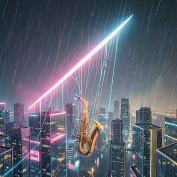 霓虹弦上飘雨的剑