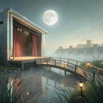 戏台烟雨绕横江