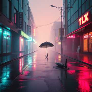 街灯浸湿的影子