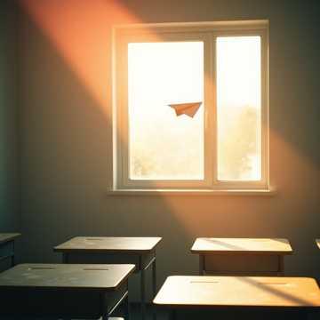 纸飞机的刺眼光斑