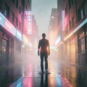 香烟灰与霓虹色