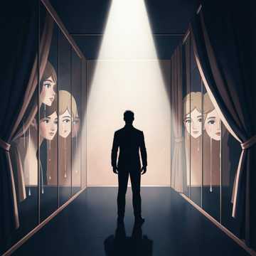 聚光灯背面的影子