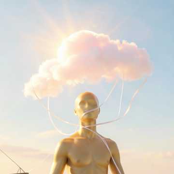 晴空下的棉花糖