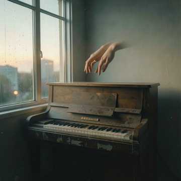 旧钢琴上的雨水