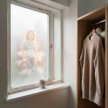 旧玻璃上映水雾