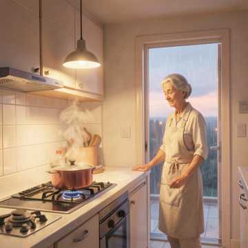 灶台上未凉的汤