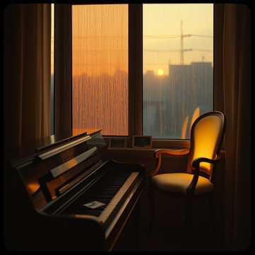 钢琴上泛黄的曲