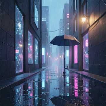 碎星折射的路灯