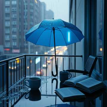 檐下的雨落在窗台
