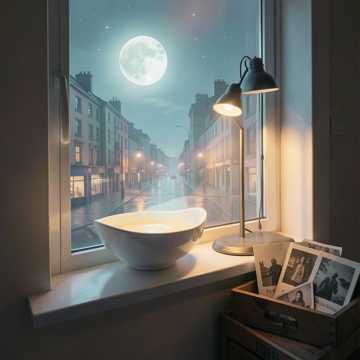 窗台半碗月亮