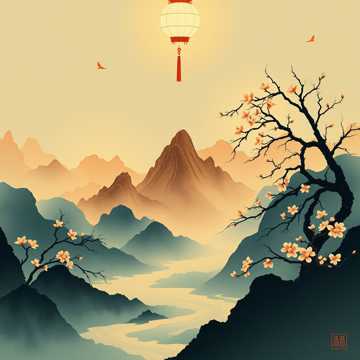 墨泼山河醉花间