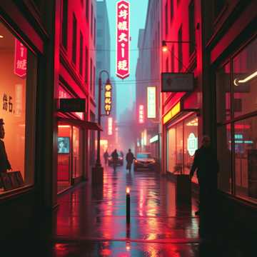 霓虹在等红绿灯