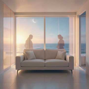 隔海的双人沙发