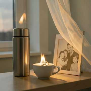 保温杯沿的月光