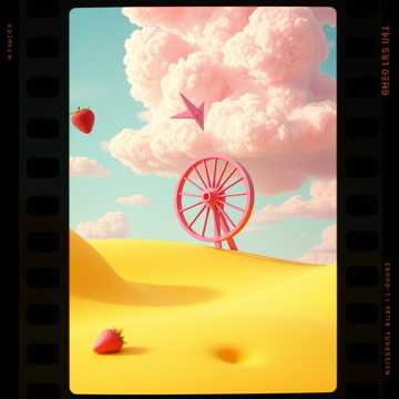 草莓云朵上的糖