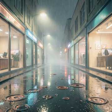 雨把路灯听碎了