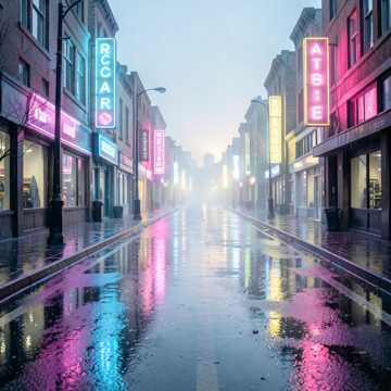 霓虹褪色的长街