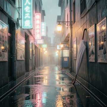 霓虹雨巷