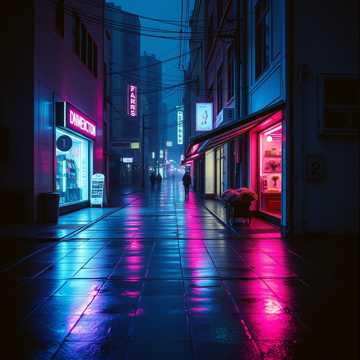 街道悬满未关的灯