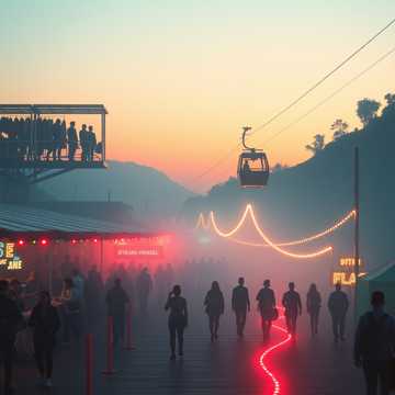 人潮风景明信片