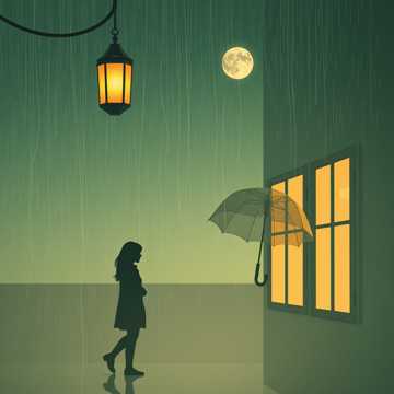 撑伞走过月满窗