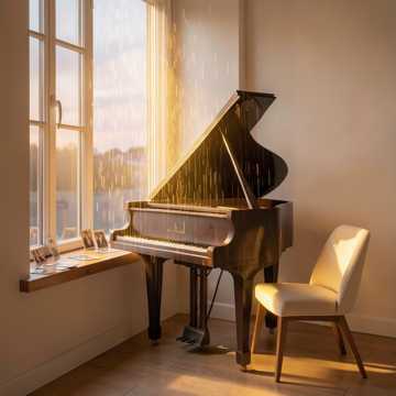 钢琴上泛黄的曲