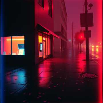 霓虹未眠的街影