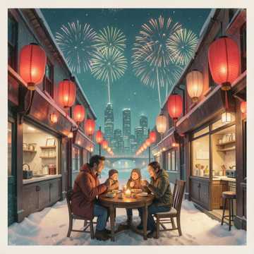 红灯笼映满团圆