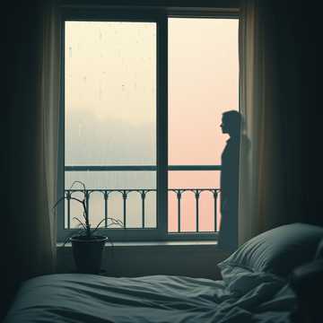 窗棂上凝固的雨