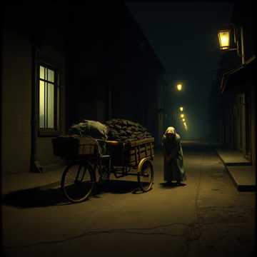 装满煤的三轮车