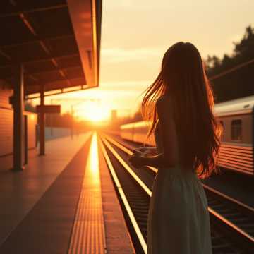 车站的三个夕照