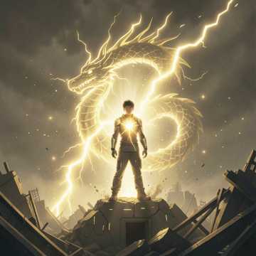 破阵雷电下燃烧的少年