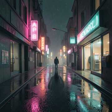 便利店牌子亮着