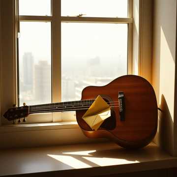 木吉他上的旧信封