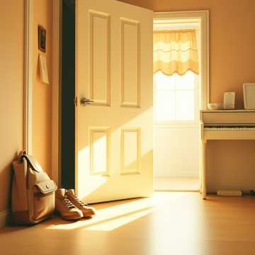 晨光里的旧皮鞋