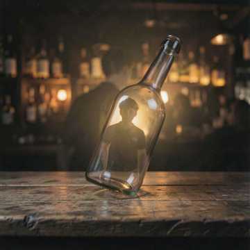 空酒瓶晃着光